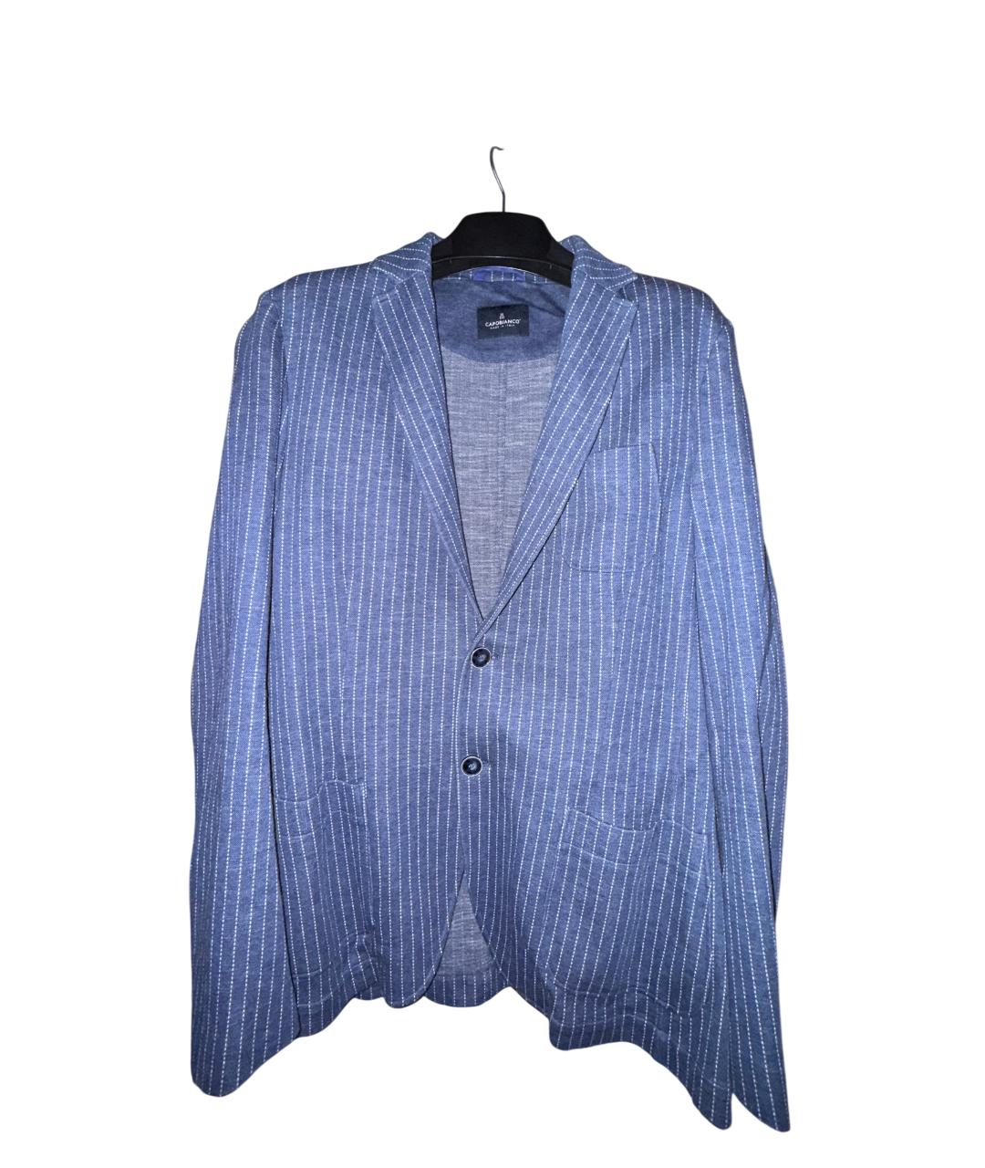 CAPOBIANCO Синий хлопковый пиджак, фото 3