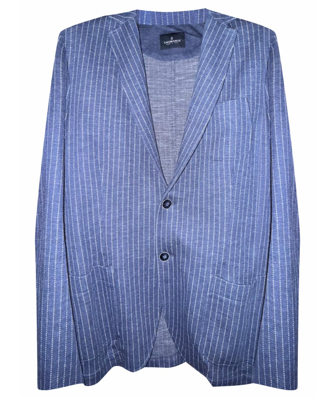 CAPOBIANCO Синий хлопковый пиджак, фото 1