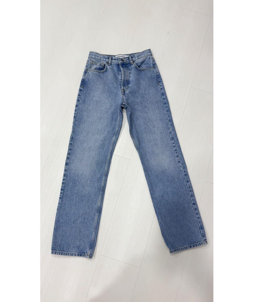 PERVERT Голубые хлопковые прямые джинсы, фото 8