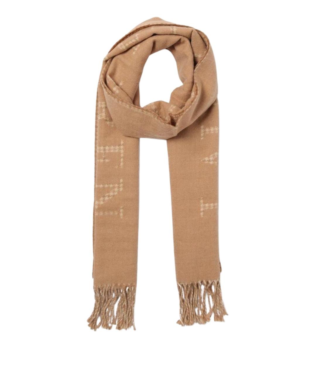 POLO RALPH LAUREN Бежевый шерстяной шарф, фото 1