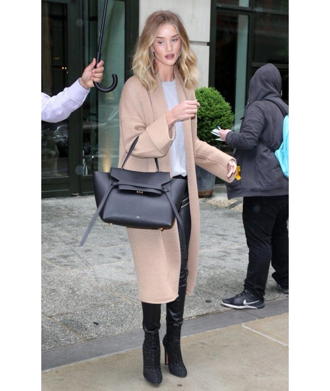 CELINE Черная кожаная сумка тоут, фото 5