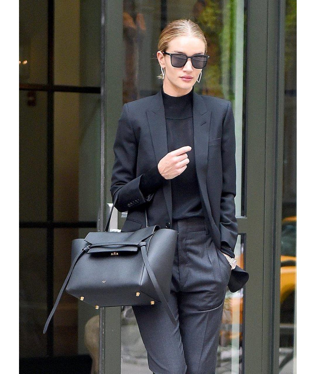 CELINE Черная кожаная сумка тоут, фото 6