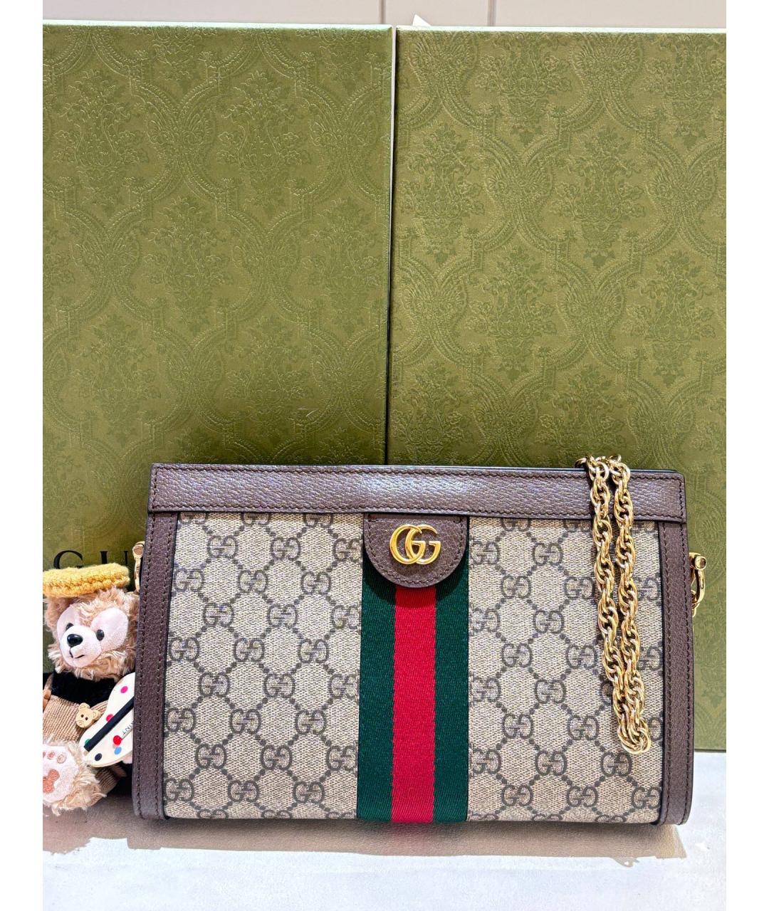 GUCCI Бежевая тканевая сумка через плечо, фото 6