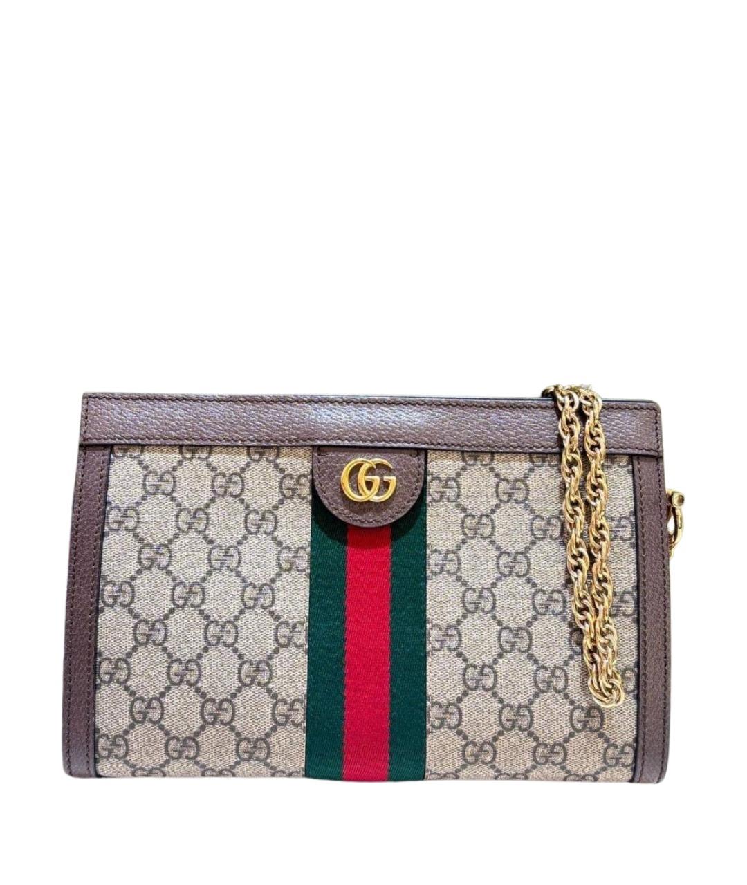 GUCCI Бежевая тканевая сумка через плечо, фото 1
