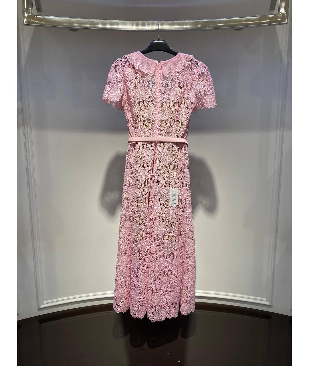 SELF-PORTRAIT Розовое кружевное повседневное платье, фото 3