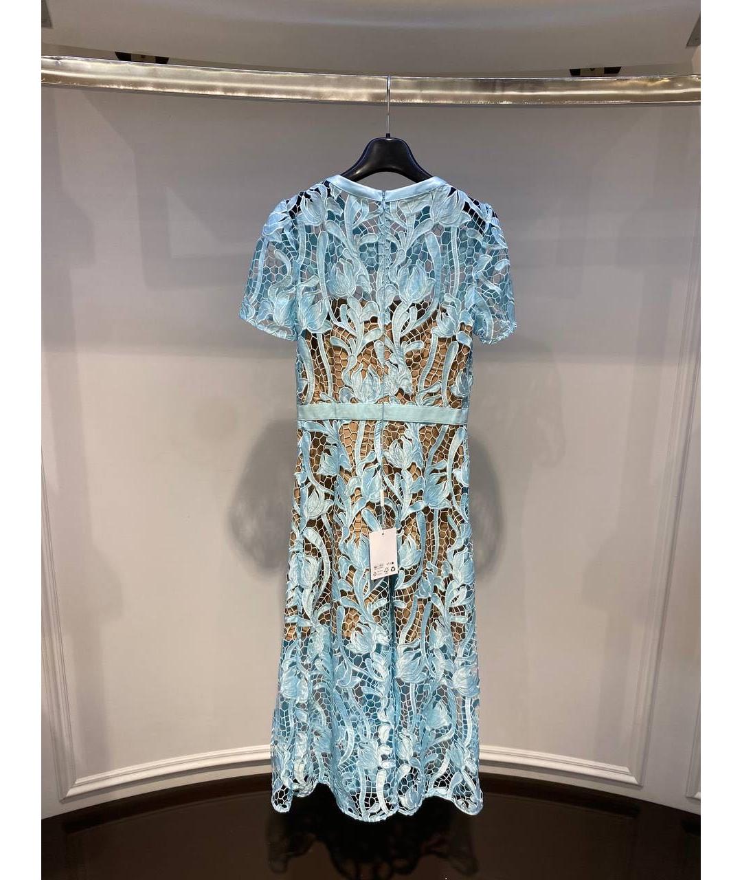 SELF-PORTRAIT Голубое повседневное платье, фото 3