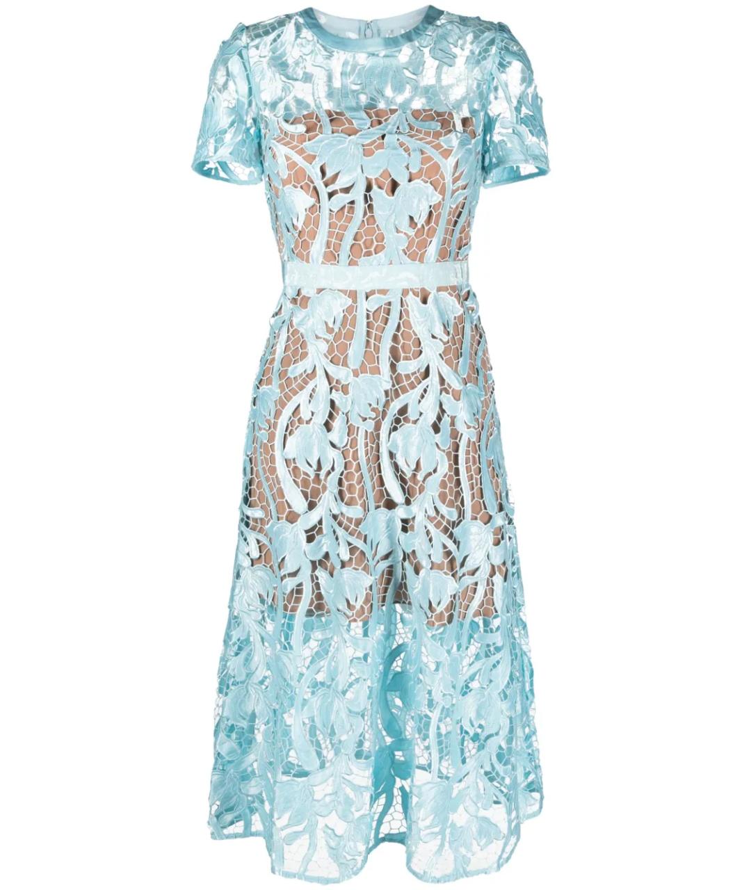 SELF-PORTRAIT Голубое повседневное платье, фото 1