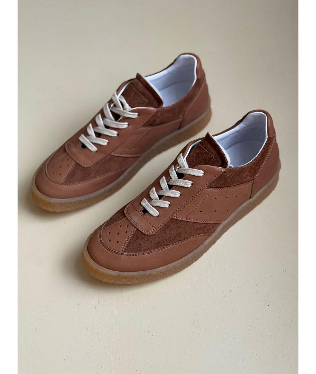 MAISON MARGIELA Коричневые кеды, фото 3