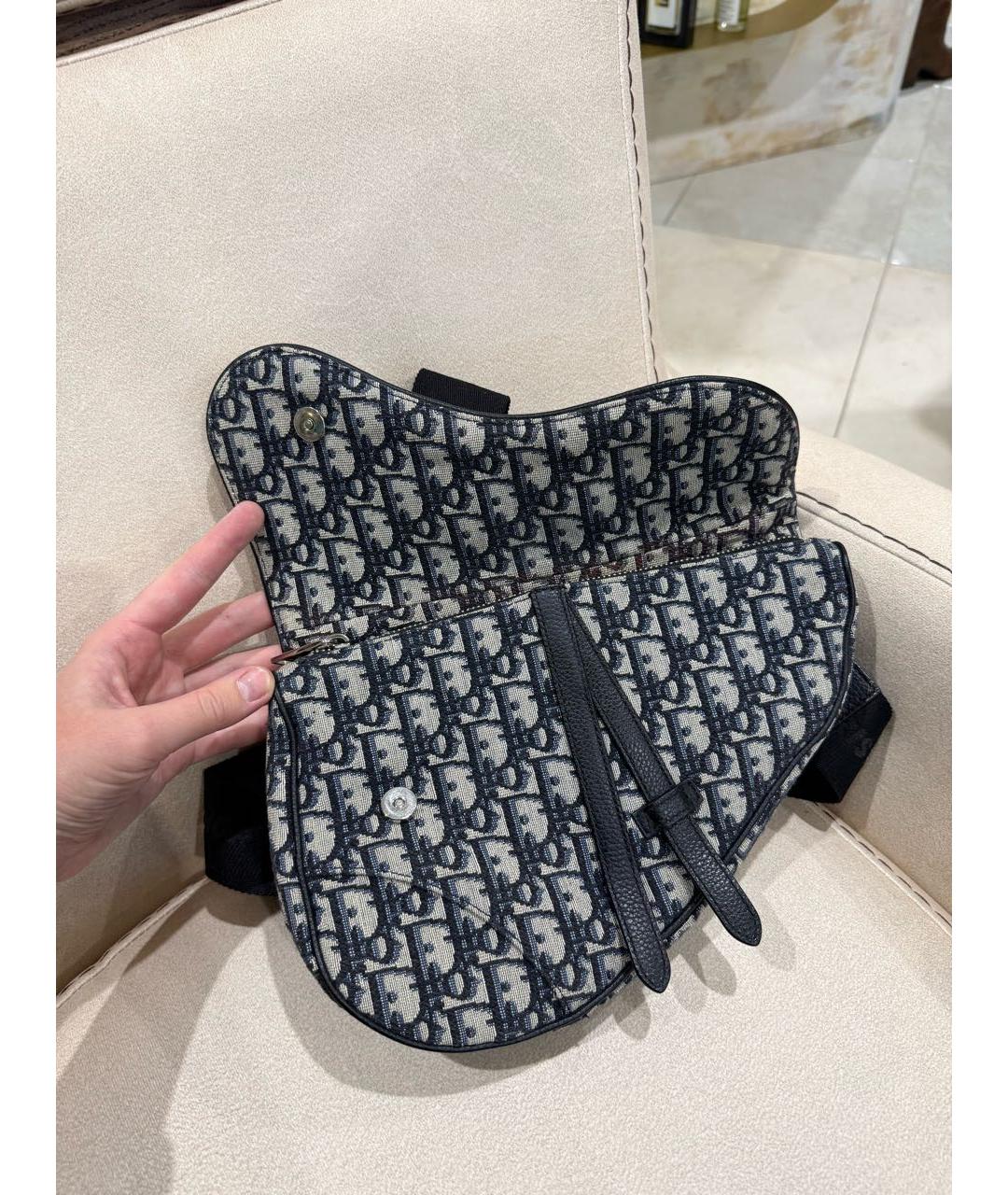 CHRISTIAN DIOR Темно-синяя сумка на плечо, фото 4