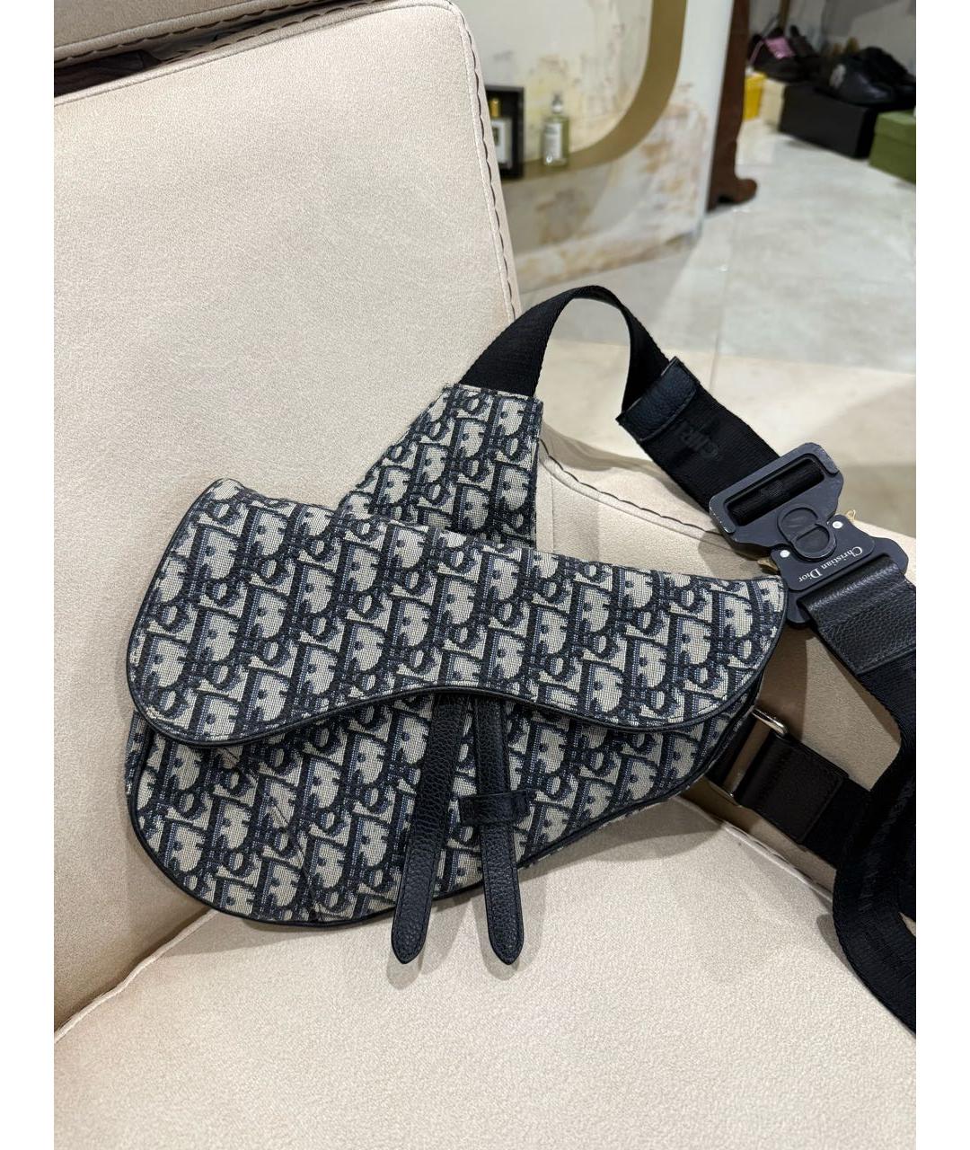 CHRISTIAN DIOR Темно-синяя сумка на плечо, фото 2