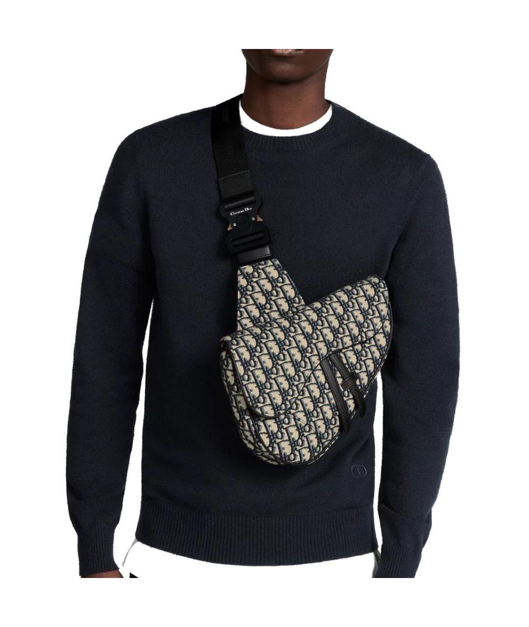 CHRISTIAN DIOR Темно-синяя сумка на плечо, фото 6