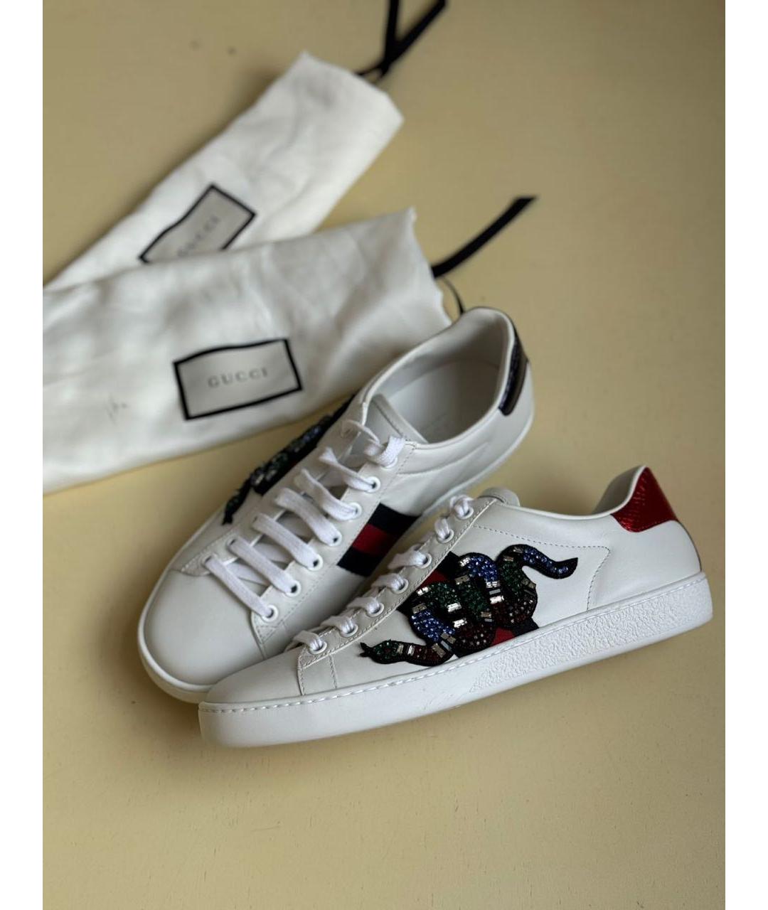 GUCCI Белые кроссовки, фото 5