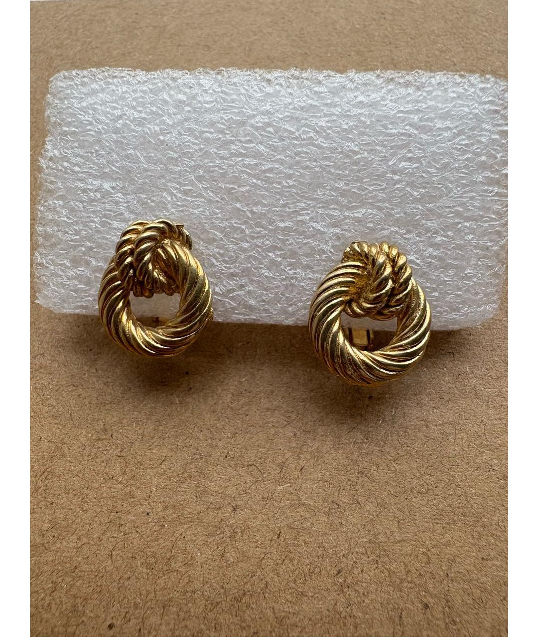 CHRISTIAN DIOR Золотые металлические клипсы, фото 5