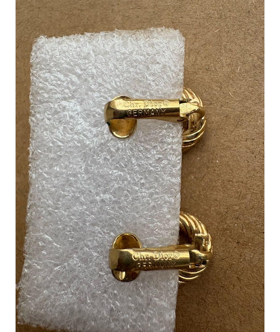 CHRISTIAN DIOR Золотые металлические клипсы, фото 3