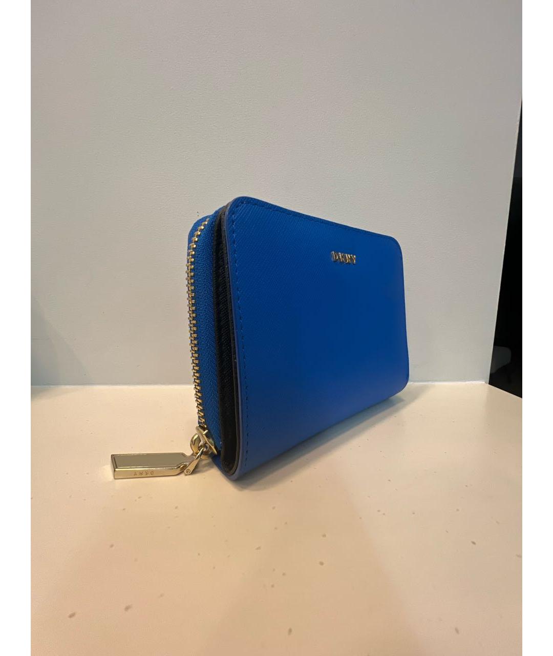DKNY Синий кожаный кошелек, фото 2