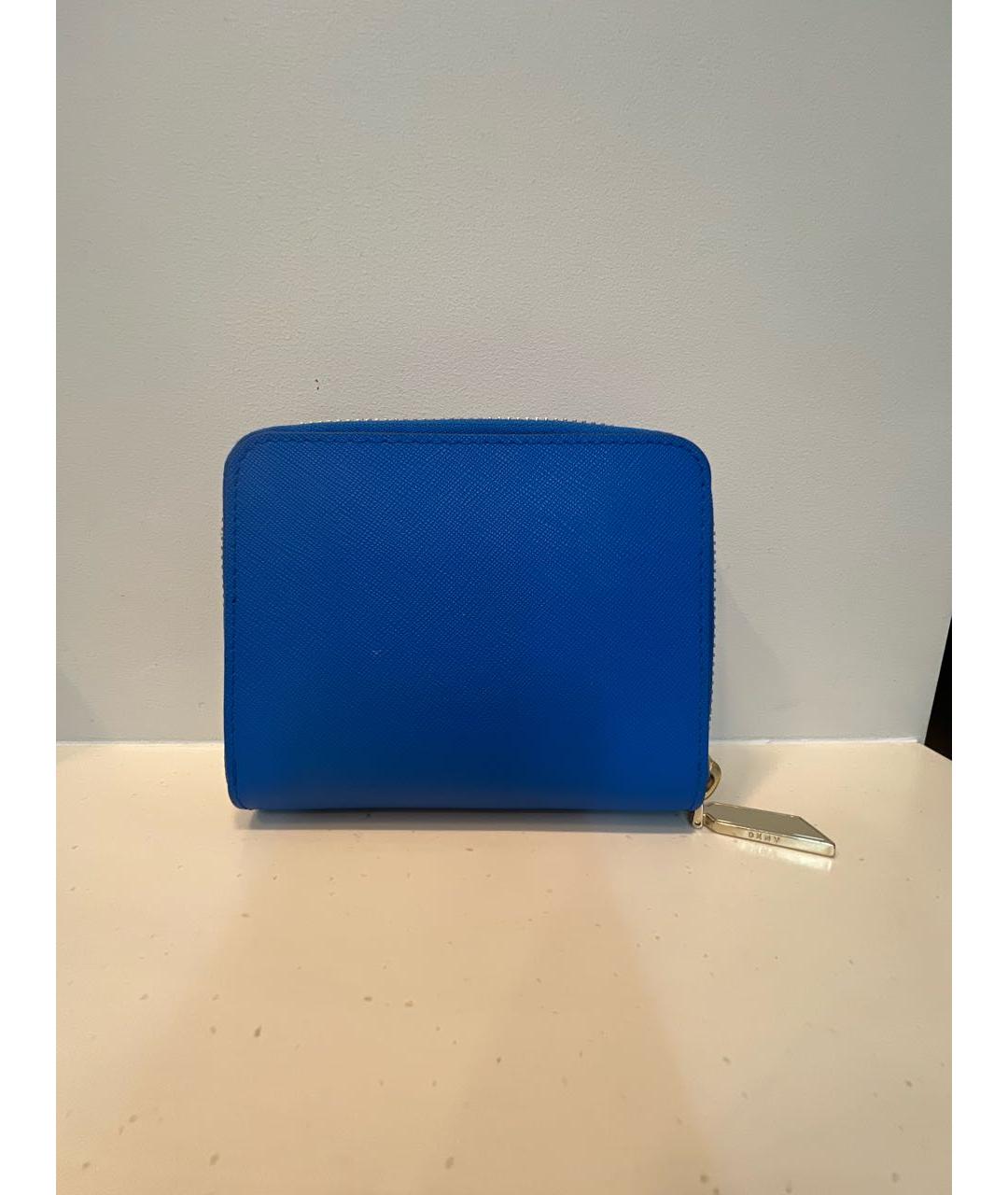 DKNY Синий кожаный кошелек, фото 3