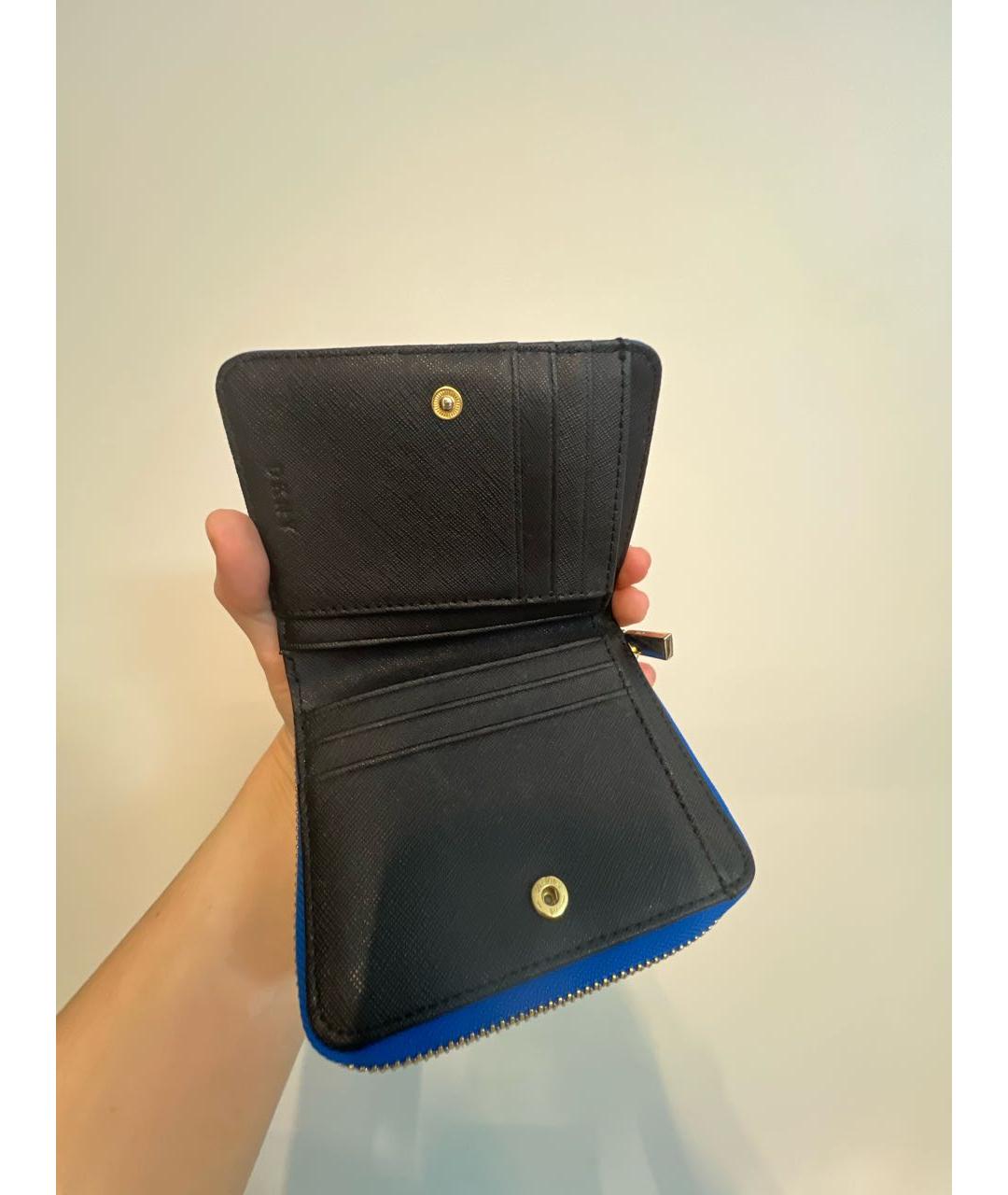 DKNY Синий кожаный кошелек, фото 4