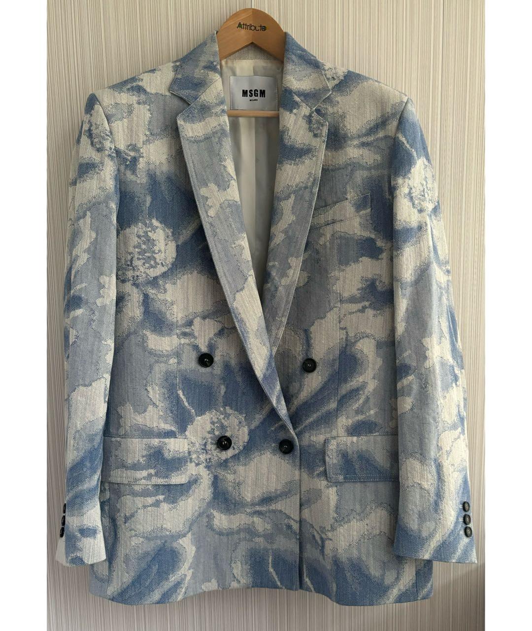 MSGM Голубой хлопковый жакет/пиджак, фото 9