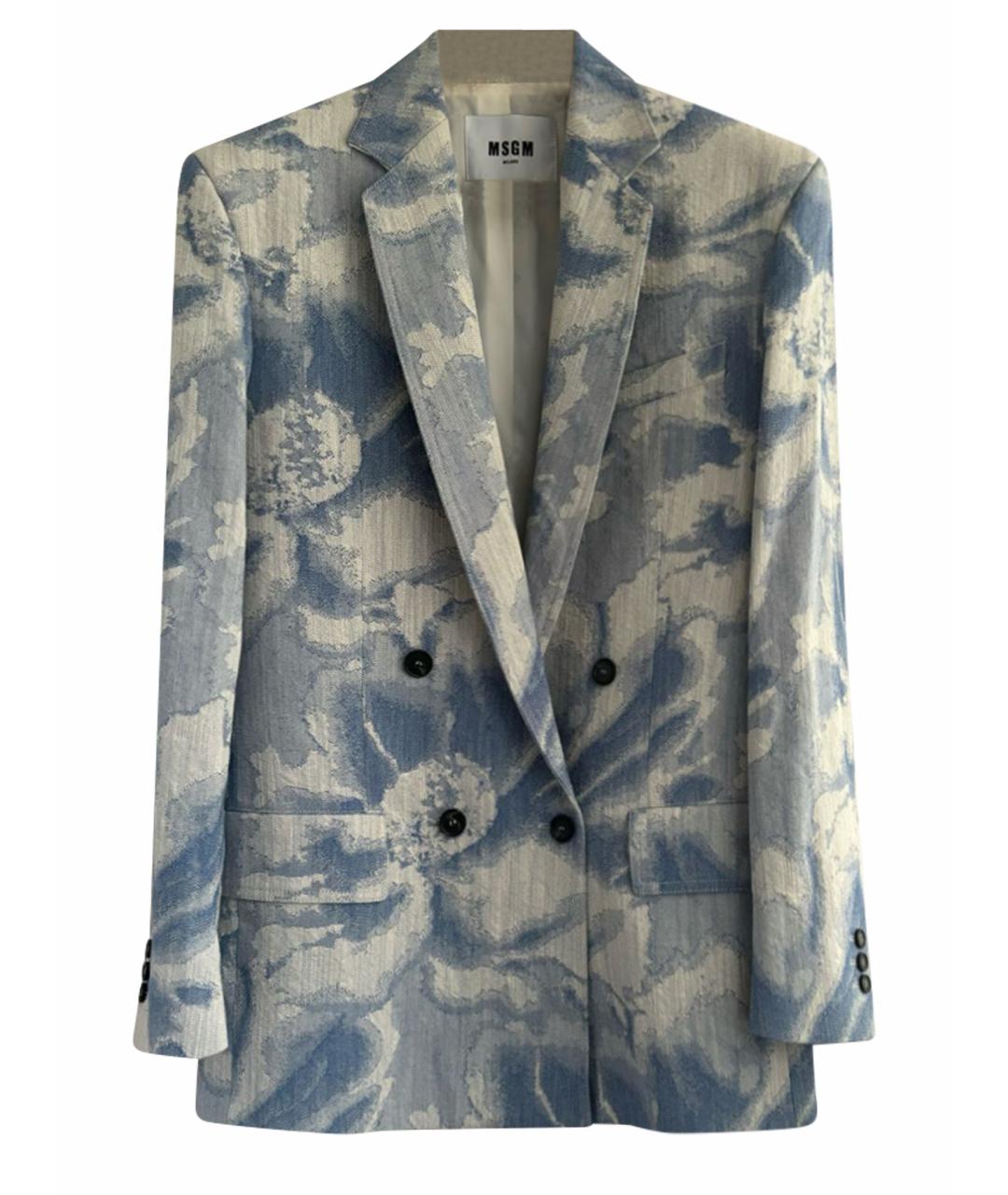 MSGM Голубой хлопковый жакет/пиджак, фото 1