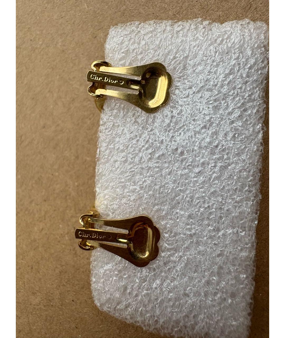 CHRISTIAN DIOR Золотые металлические клипсы, фото 3