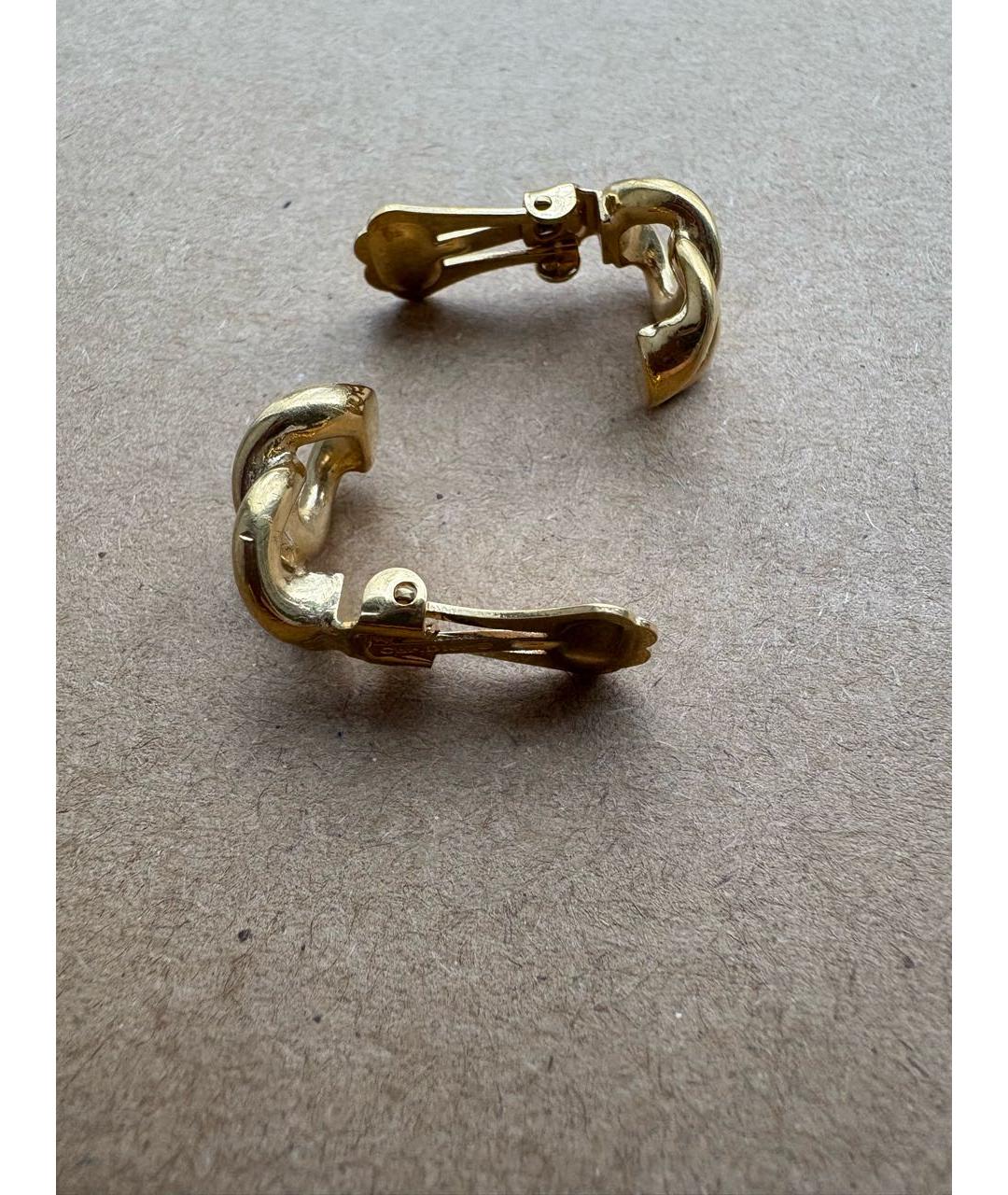CHRISTIAN DIOR Золотые металлические клипсы, фото 5