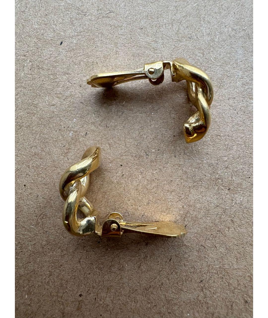 CHRISTIAN DIOR Золотые металлические клипсы, фото 4