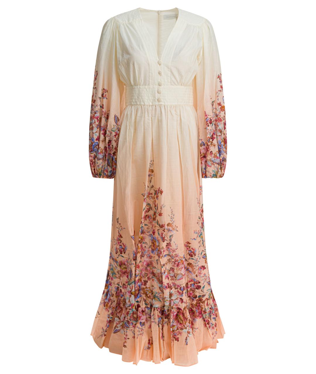 ZIMMERMANN Белое хлопковое повседневное платье, фото 1