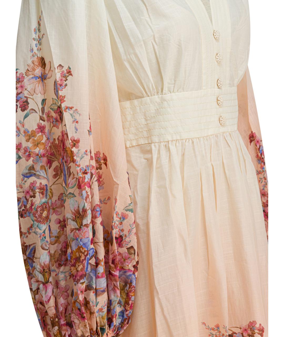 ZIMMERMANN Белое хлопковое повседневное платье, фото 4