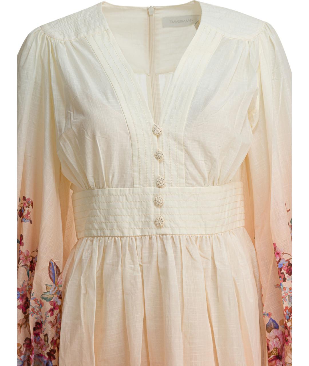 ZIMMERMANN Белое хлопковое повседневное платье, фото 3