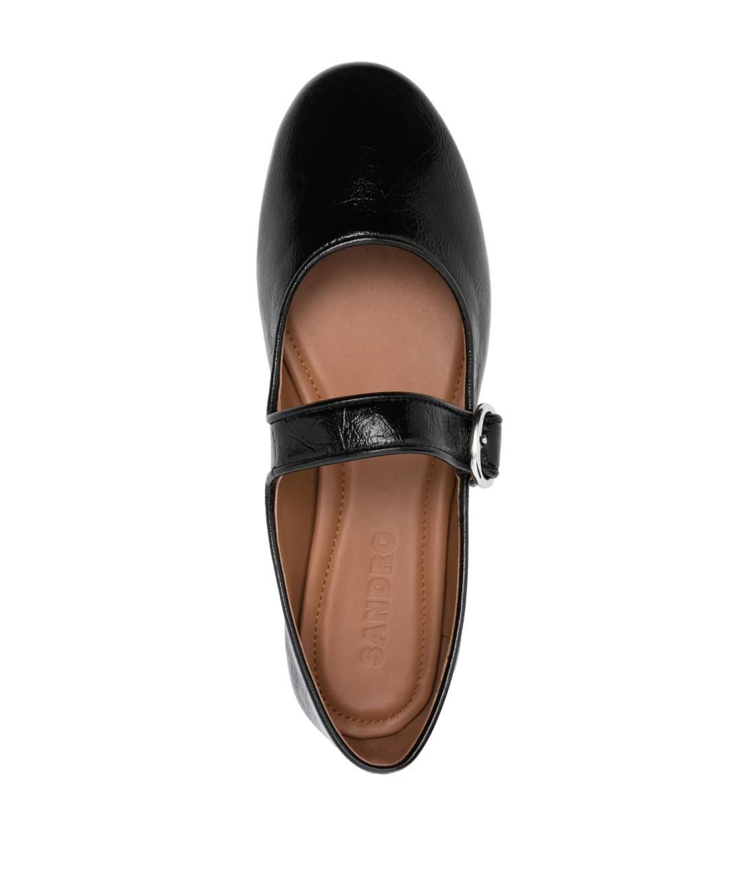 SANDRO Черные балетки из лакированной кожи, фото 2