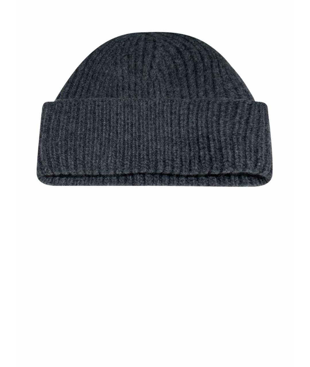 YVES SALOMON Серая шерстяная шапка, фото 1