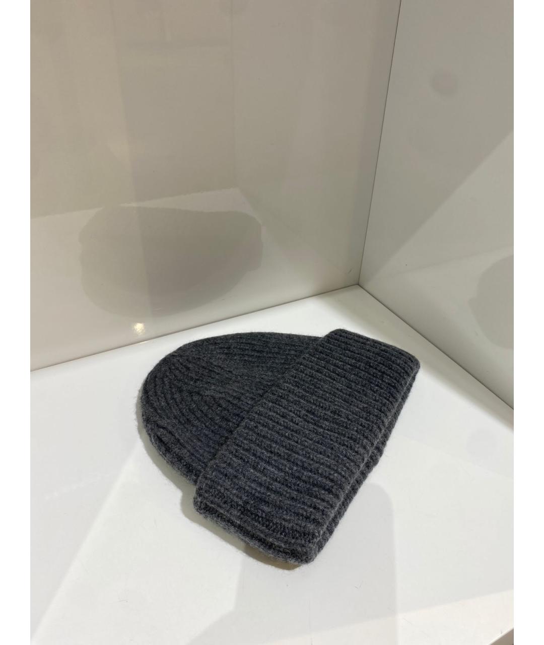 YVES SALOMON Серая шерстяная шапка, фото 3