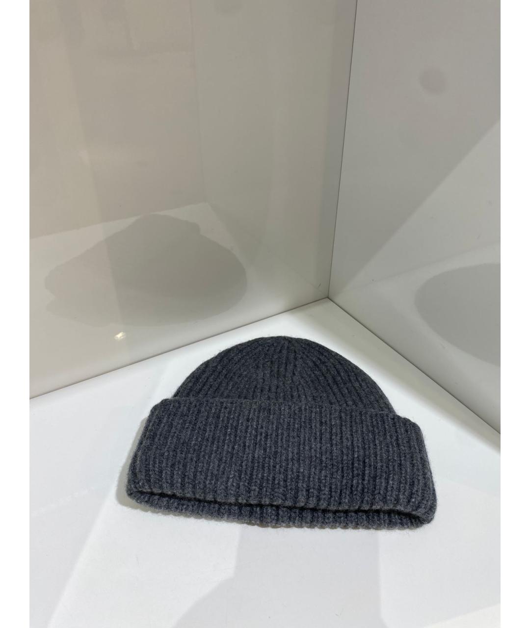 YVES SALOMON Серая шерстяная шапка, фото 2