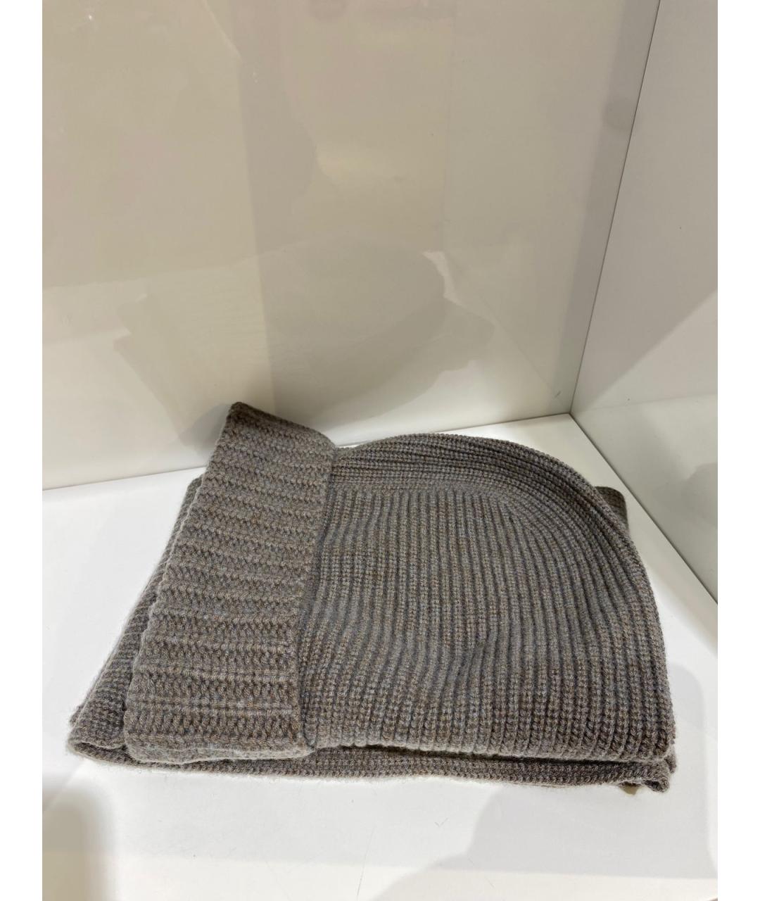 YVES SALOMON Серый шерстяной капюшон, фото 2