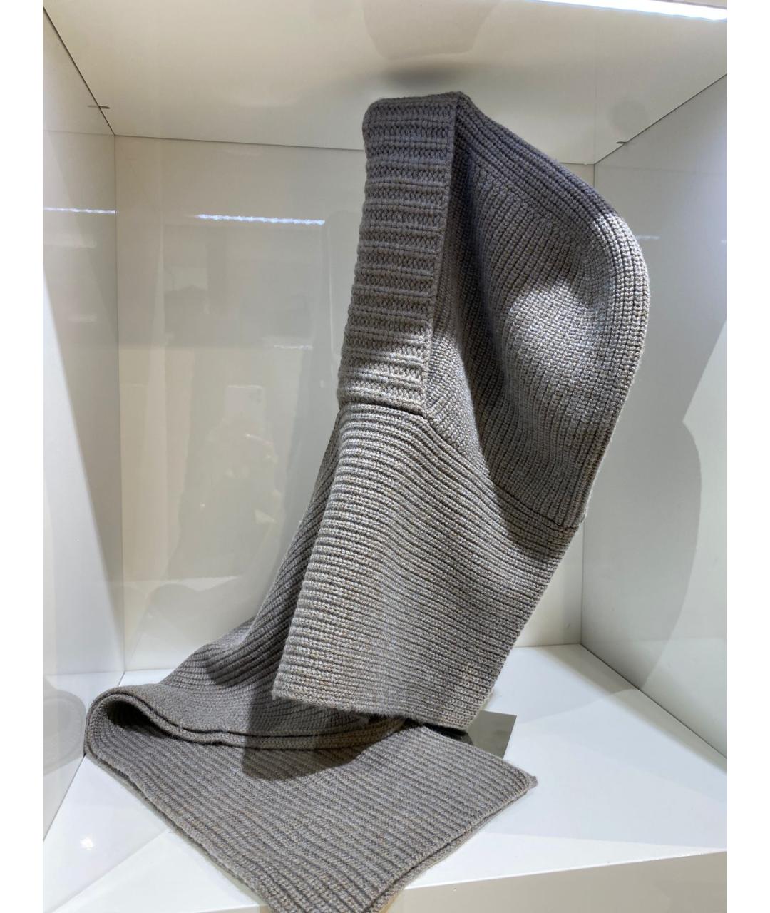 YVES SALOMON Серый шерстяной капюшон, фото 3