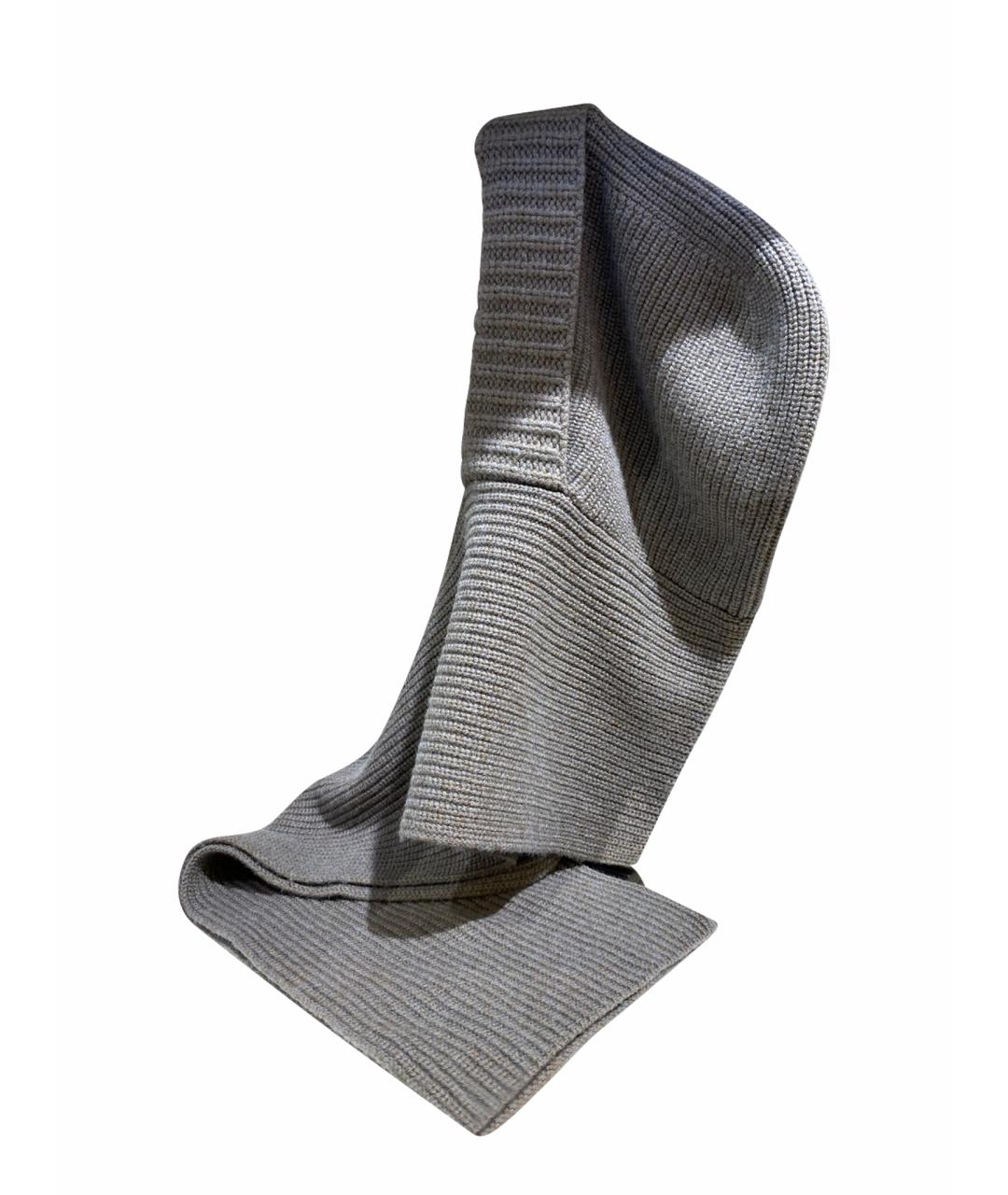 YVES SALOMON Серый шерстяной капюшон, фото 1