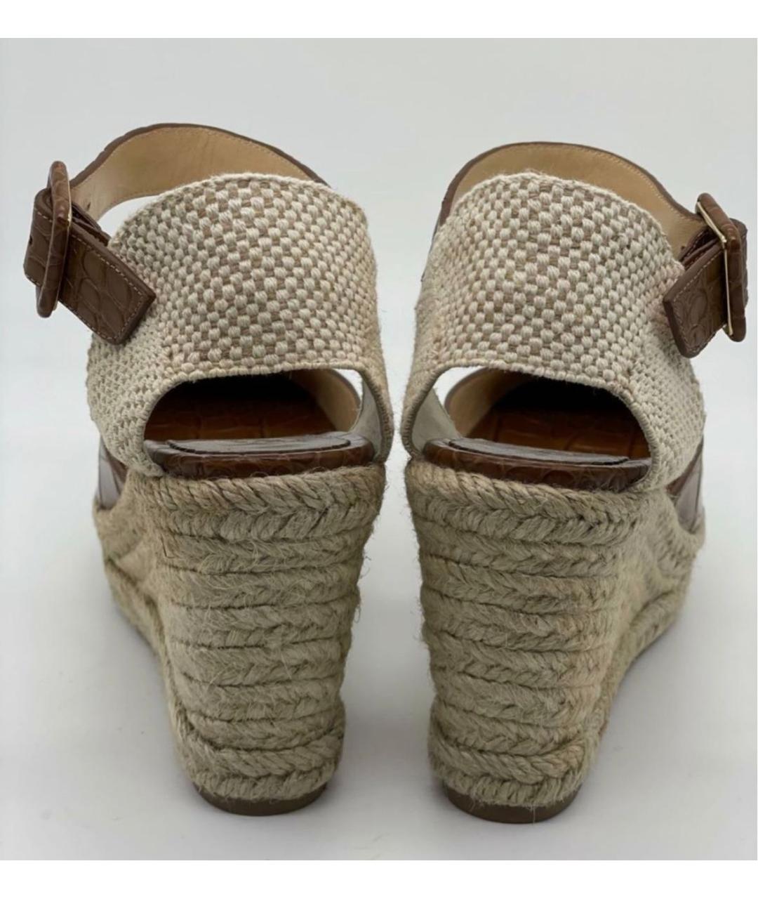 CHRISTIAN LOUBOUTIN Коричневые кожаные эспадрильи, фото 4