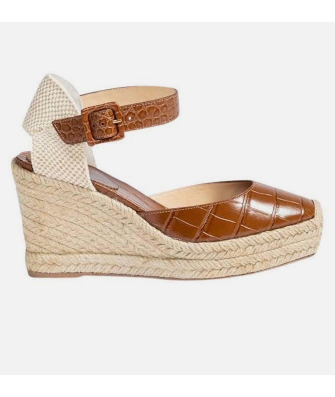 CHRISTIAN LOUBOUTIN Коричневые кожаные эспадрильи, фото 8