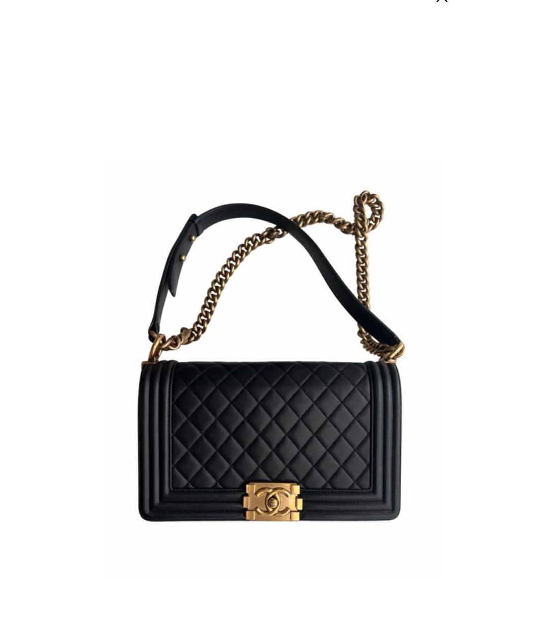 CHANEL Черная кожаная сумка через плечо, фото 9