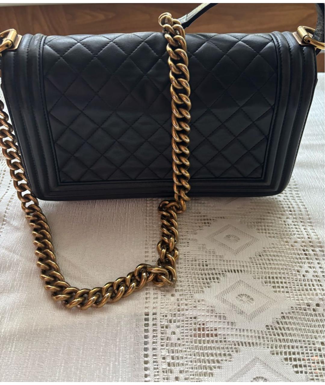 CHANEL Черная кожаная сумка через плечо, фото 3