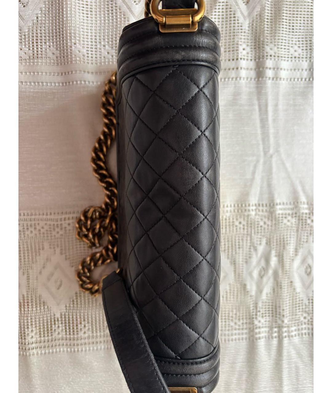 CHANEL Черная кожаная сумка через плечо, фото 5