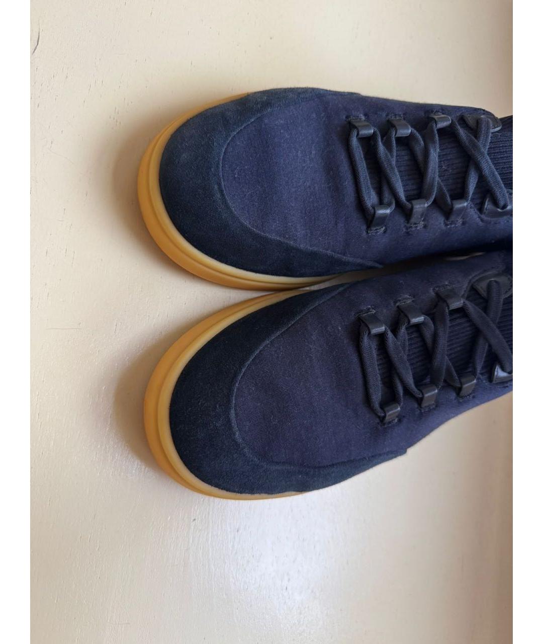 LORO PIANA Синие замшевые низкие кроссовки / кеды, фото 4