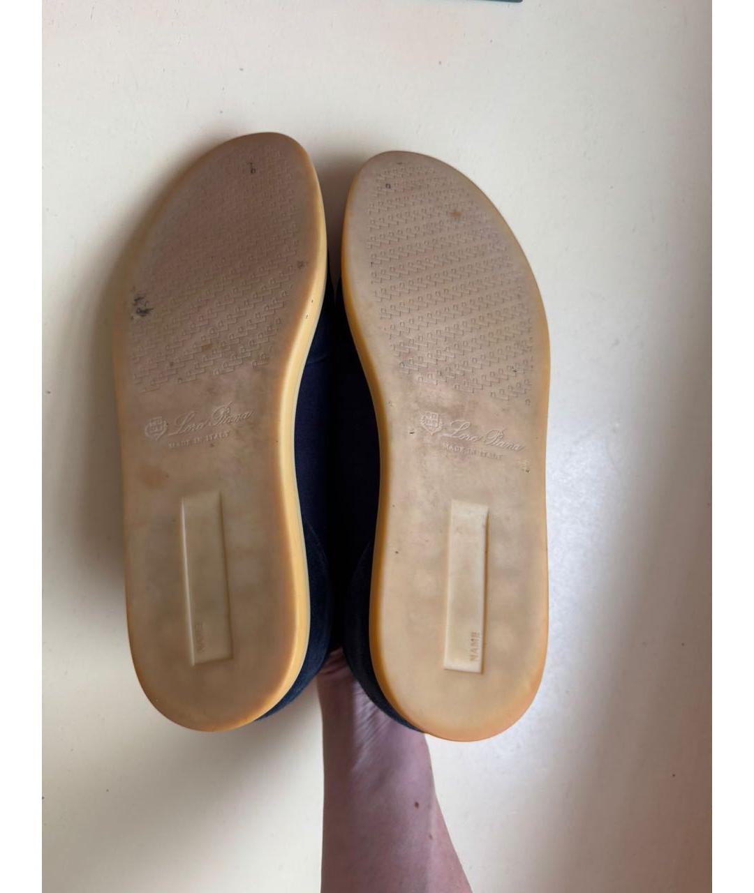 LORO PIANA Синие замшевые низкие кроссовки / кеды, фото 5