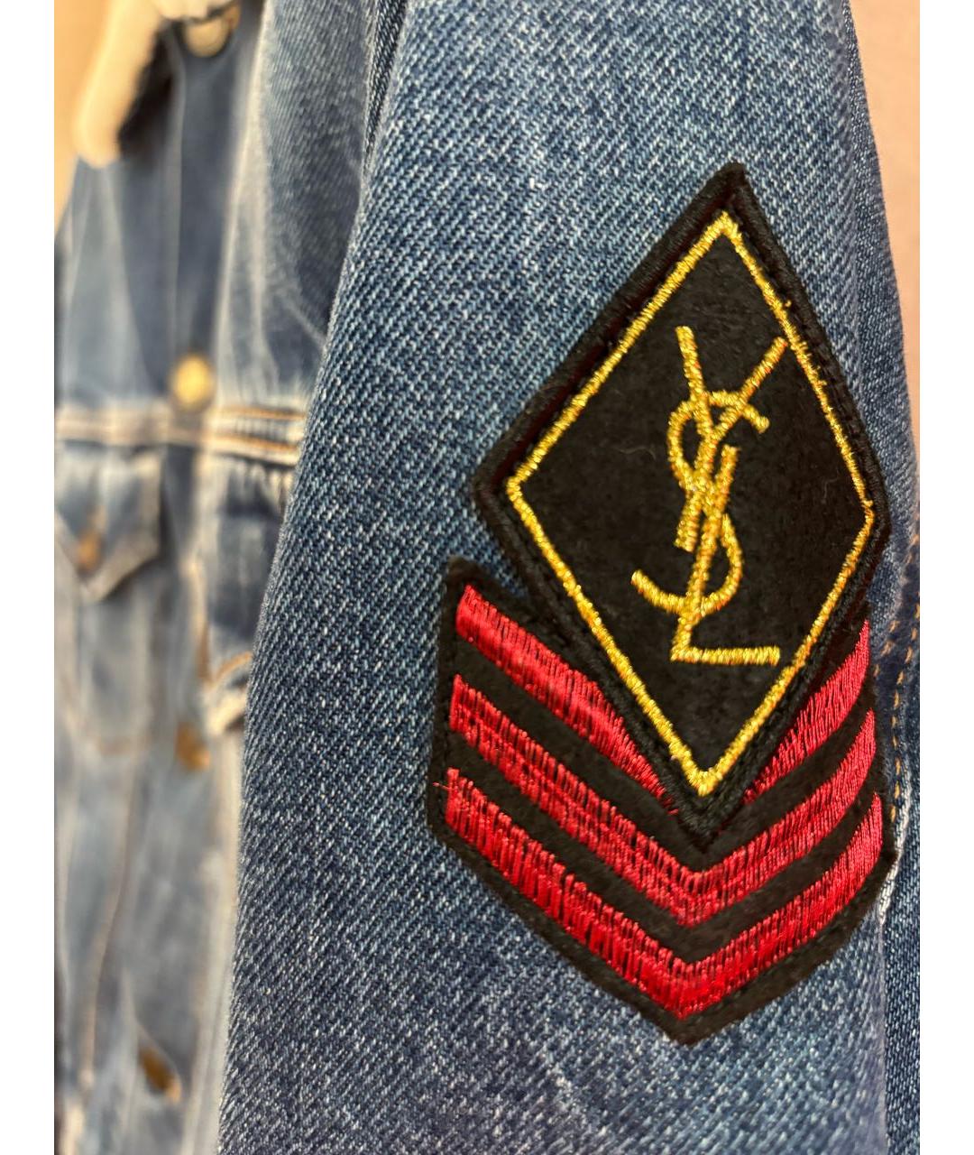 SAINT LAURENT Синяя хлопковая куртка, фото 4