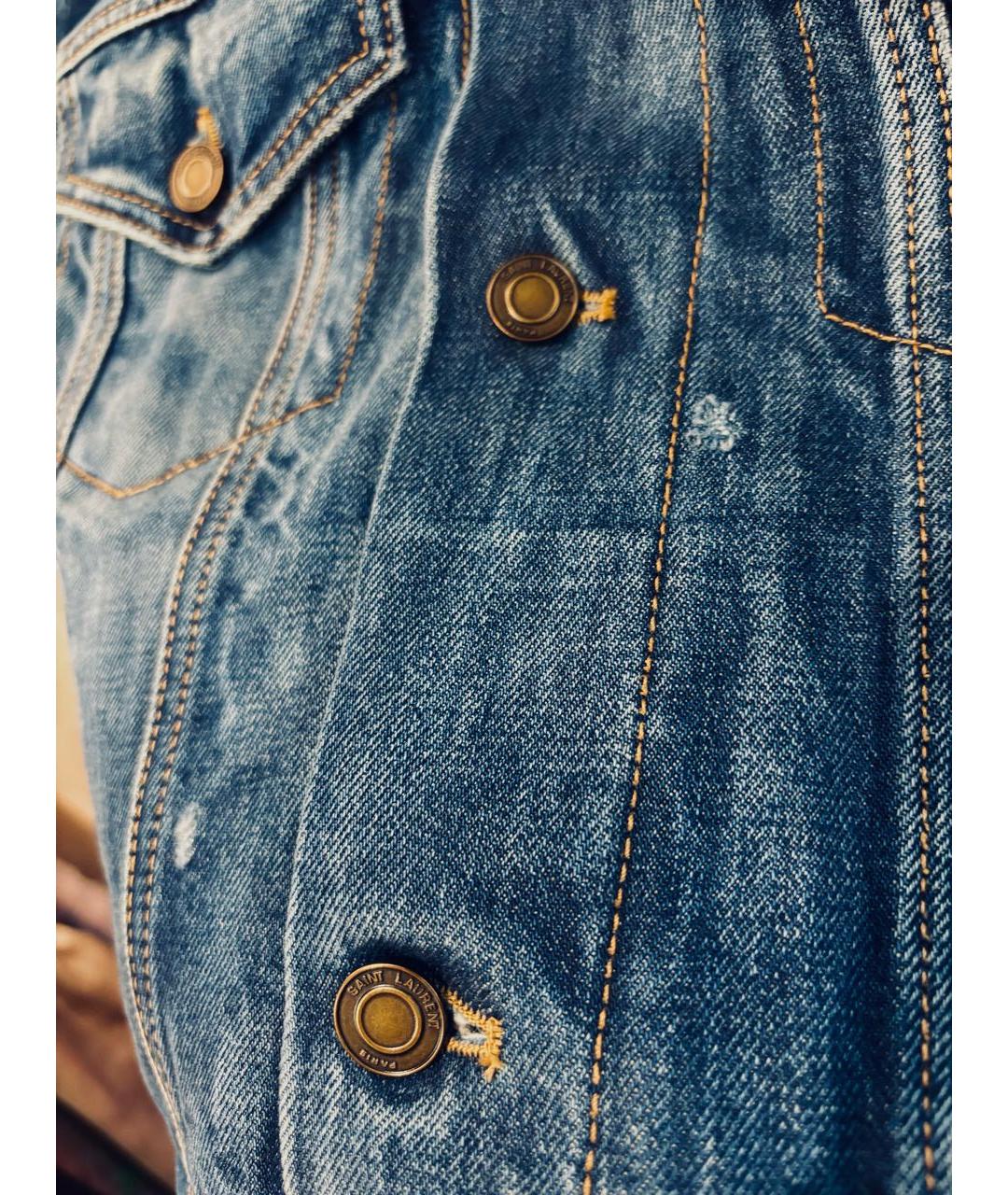 SAINT LAURENT Синяя хлопковая куртка, фото 5