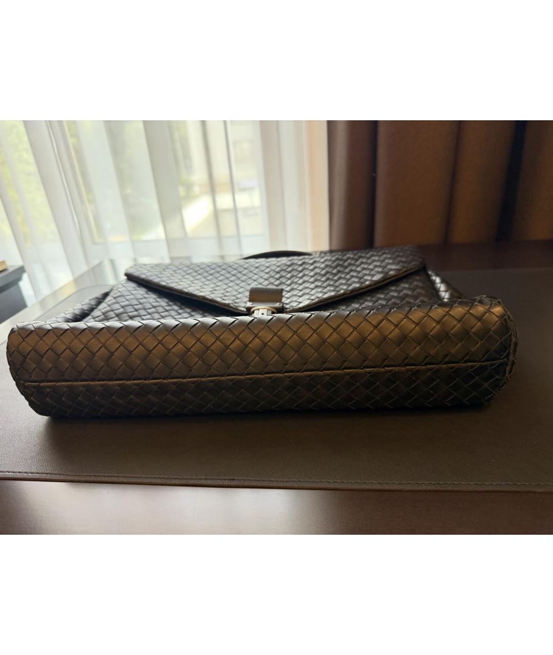 BOTTEGA VENETA Черный кожаный портфель, фото 4