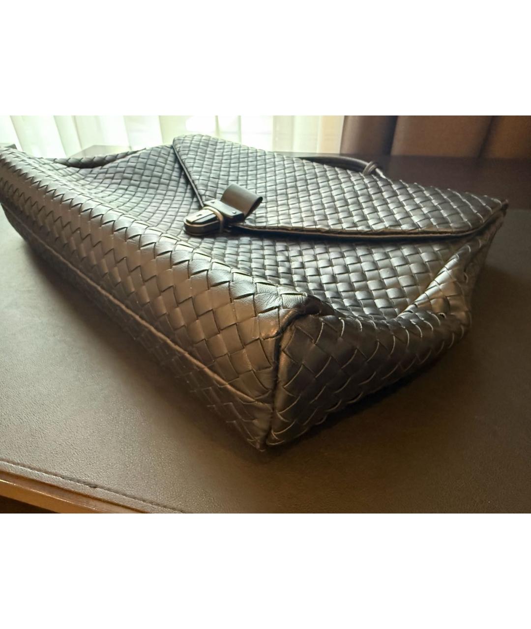 BOTTEGA VENETA Черный кожаный портфель, фото 6