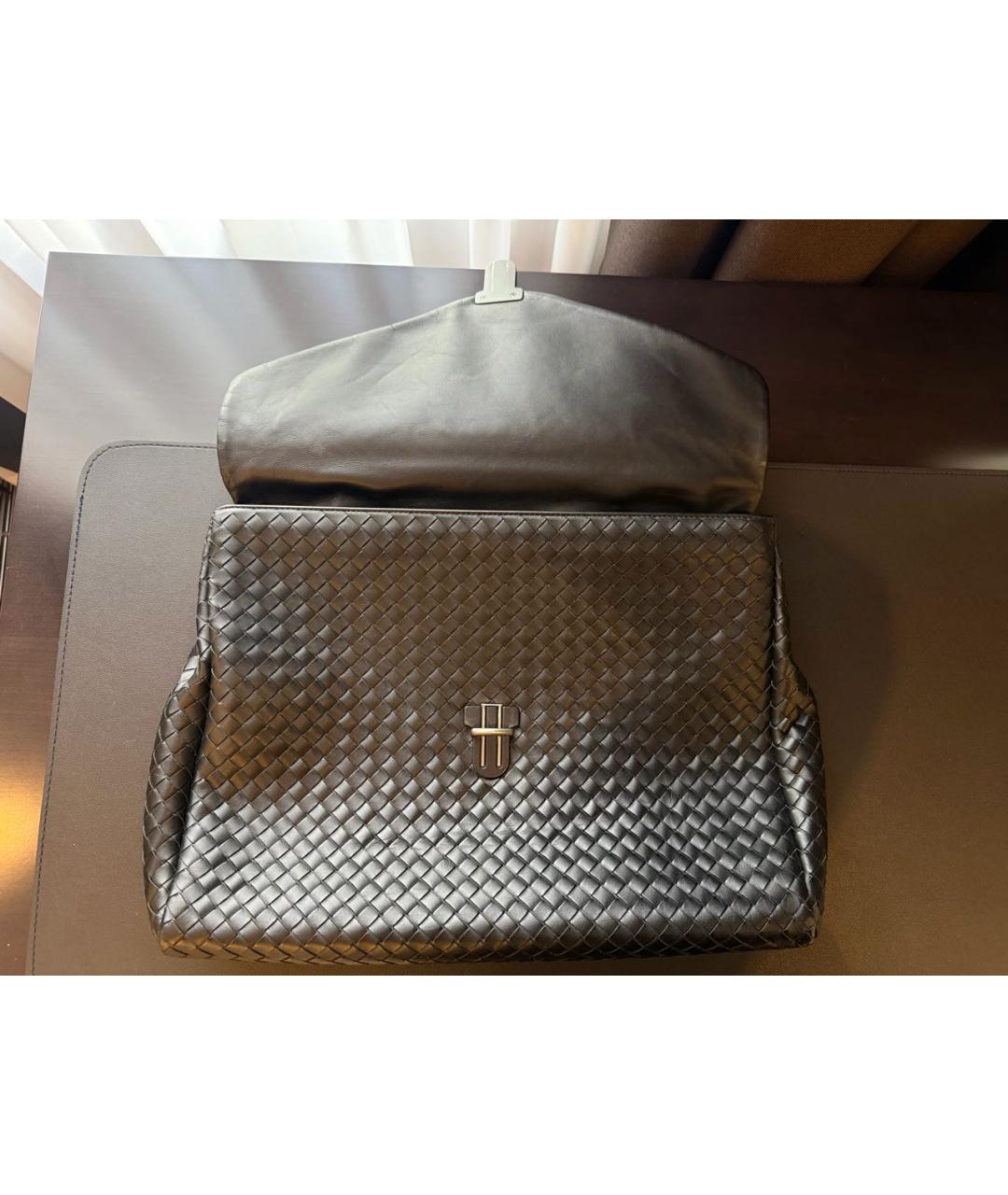 BOTTEGA VENETA Черный кожаный портфель, фото 3