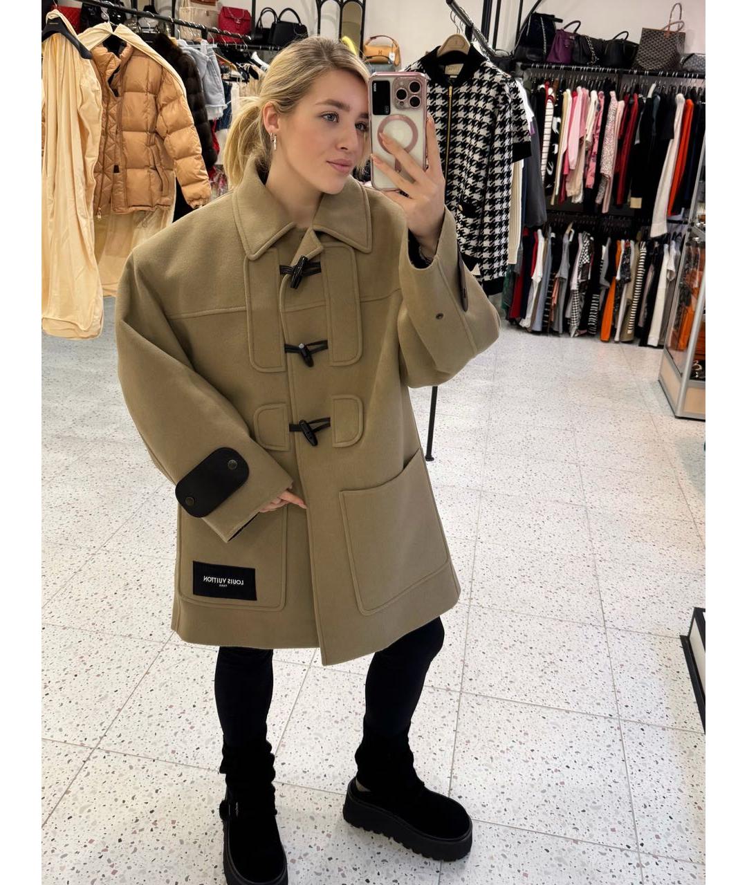 LOUIS VUITTON Бежевое шерстяное пальто, фото 6