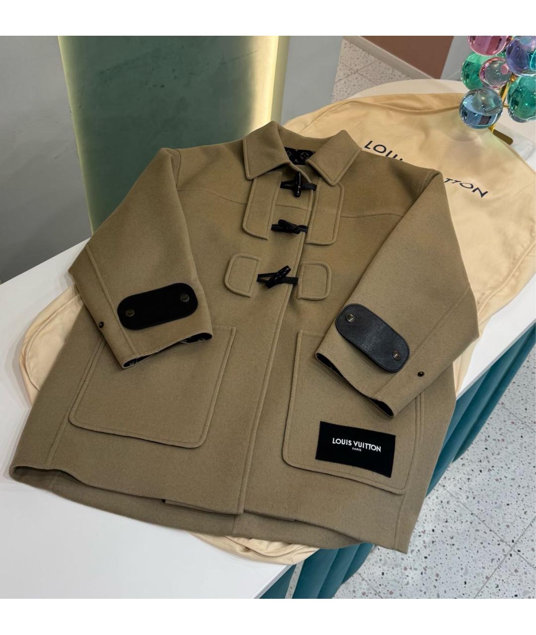 LOUIS VUITTON Бежевое шерстяное пальто, фото 7